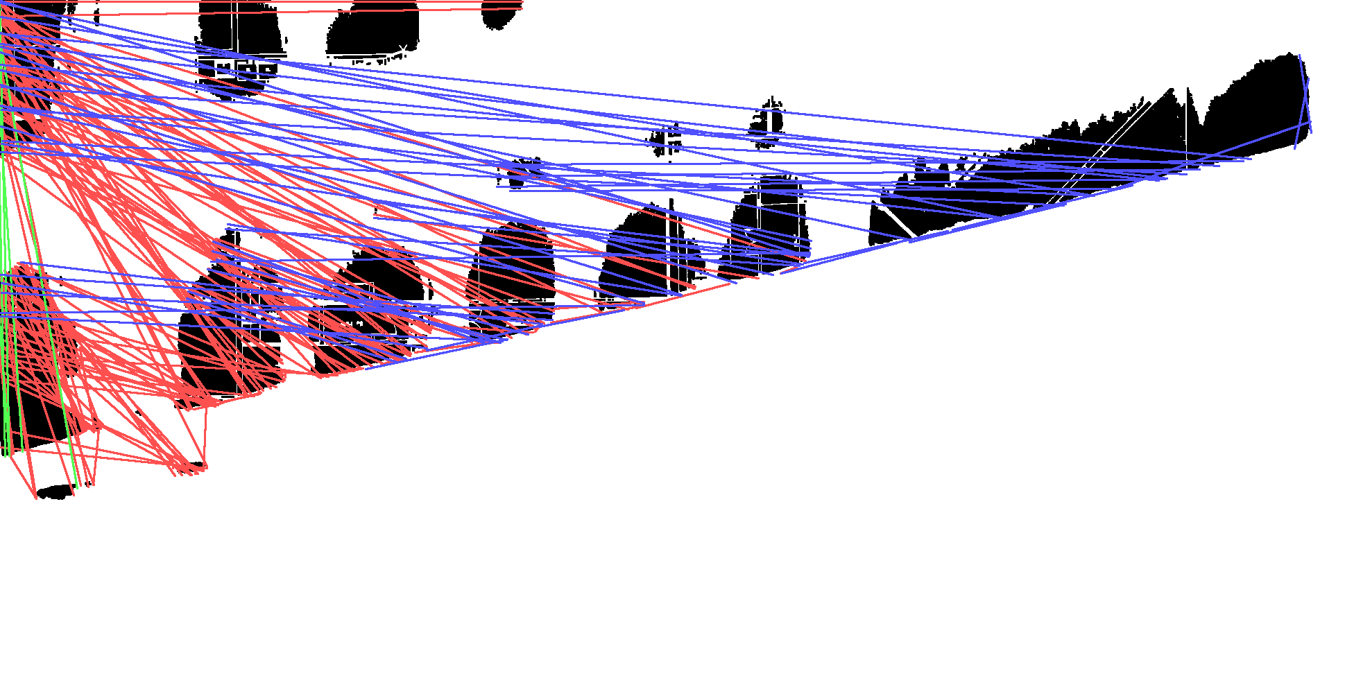 Hough line detection output