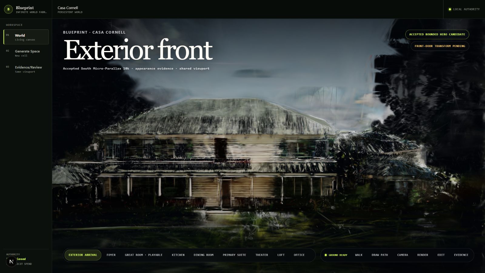 Exterior reconstruction shown in Blueprint Studio